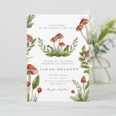 森の秋の水彩タンポポの結婚式 招待状 (スタンド正面)