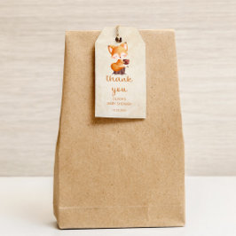 森の秋の赤ちゃんキツネ感謝 ギフトタグ