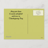 森の秋の道の感謝祭はがき シーズンポストカード (裏面)