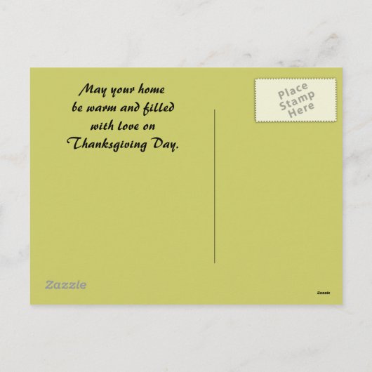 森の秋の道の感謝祭はがき シーズンポストカード (裏面)