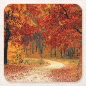 森の秋 スクエアペーパーコースター (正面)