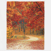 森の秋 フリースブランケット (正面)