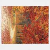 森の秋 フリースブランケット (正面(横))