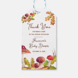 森の秋, 紅葉の森, キノコのベイビーシャワー ギフトタグ