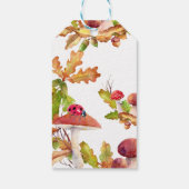 森の秋, 紅葉の森, キノコのベイビーシャワー ギフトタグ (裏面)