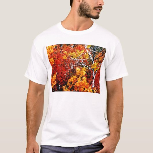 森の秋 – 絵画のアートTシャツ Tシャツ (正面)