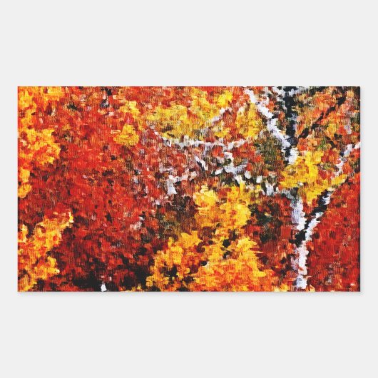 森の秋 – Art 絵を描 Stickers 長方形シール (正面)