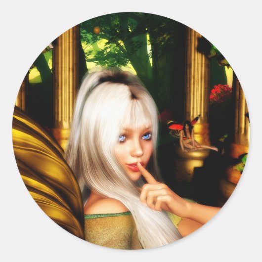 森の秘密の妖精の寺 ラウンドシール (正面)