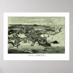 森の穴、1887年からのマサチューセッツの地図 ポスター
