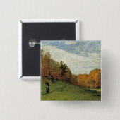 森の端で採集する木 缶バッジ (正面&裏面)