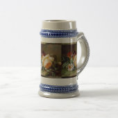 森の端の白いバラとスミレ ビールジョッキ (正面右)