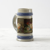 森の端の白いバラとスミレ ビールジョッキ (正面左)