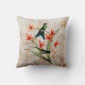 森の精のハチドリのヴィンテージのグランジな装飾用クッション クッション (裏面)