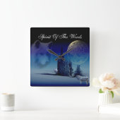 森の精神 スクエア壁時計 (ホーム)