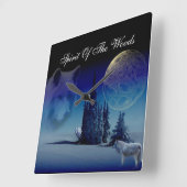 森の精神 スクエア壁時計 (傾斜)