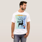 森の精霊 - 神秘的なシカのシルエット 自然 Tシャツ (正面フル)