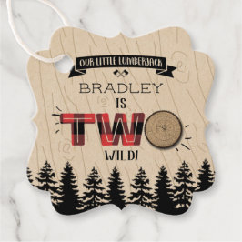 森の素朴格子型ランバージャックボーイズ2回目の誕生日 フェイバータグ