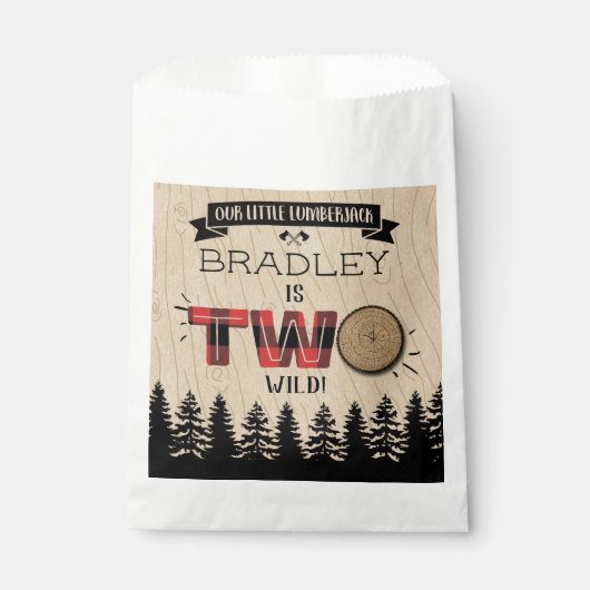 森の素朴格子型ランバージャックボーイズ2回目の誕生日 フェイバーバッグ (正面)