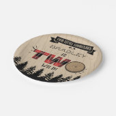 森の素朴格子型ランバージャックボーイズ2回目の誕生日 ペーパープレート (アングル)