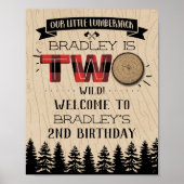 森の素朴格子型ランバージャックボーイズ2回目の誕生日 ポスター (正面)