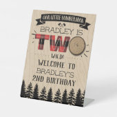 森の素朴格子型ランバージャックボーイズ2回目の誕生日 台座サイン (正面)