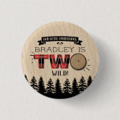 森の素朴格子型ランバージャックボーイズ2回目の誕生日 缶バッジ (正面)