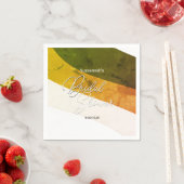 森の素朴緑の金ゴールドクリーム水平ストリーム スタンダードカクテルナプキン (インサイチュ)