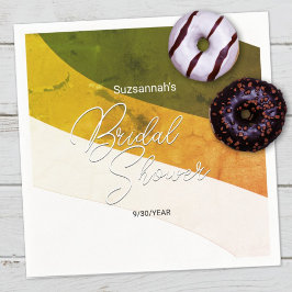 森の素朴緑の金ゴールドクリーム水平ストリーム スタンダードカクテルナプキン