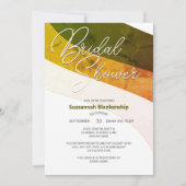 森の素朴緑の金ゴールドクリーム水平ストリーム 招待状 (正面)