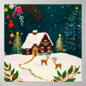 森の素朴葉の秋の冬の果実 ポスター (正面)