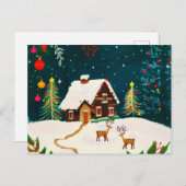 森の素朴葉の秋の冬の果実 案内ポストカード (正面/裏面)