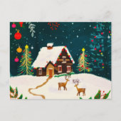 森の素朴葉の秋の冬の果実 案内ポストカード (正面)