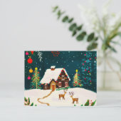 森の素朴葉の秋の冬の果実 案内ポストカード (スタンド正面)