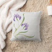 森の紫のアイリス クッション (ブランケット)