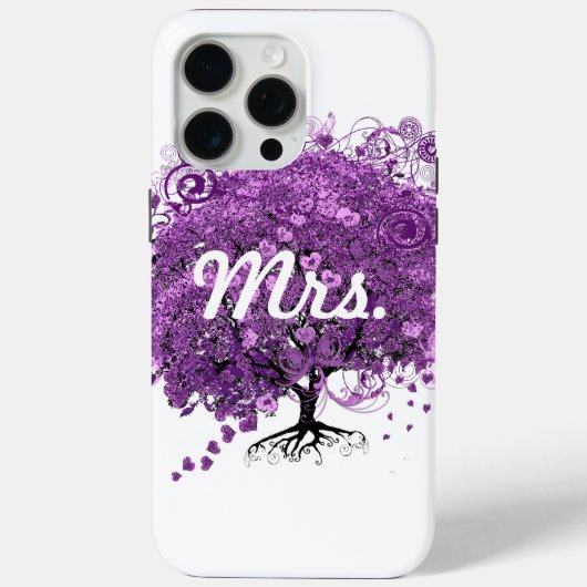 森の紫のハートの葉の木の結婚式 Case-Mate iPhoneケース (裏面)