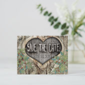 森の結婚式 森の木にハートのSave the Date 案内ポストカード (スタンド正面)