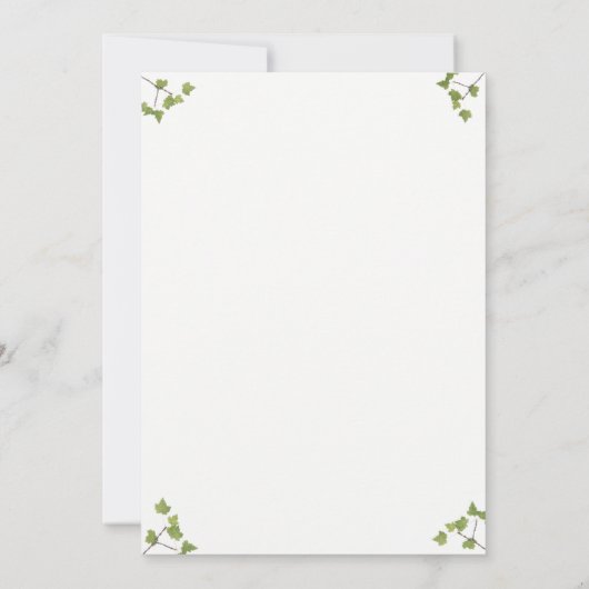 森の結婚: 招待状 (裏面)