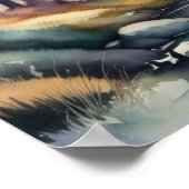 森の絵画水彩青瀬1:1 ポスター (角)