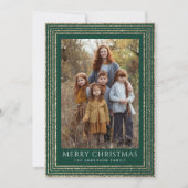 森の緑がキラキラモダン輝くクリスマスツリーの写真 シーズンカード (正面)