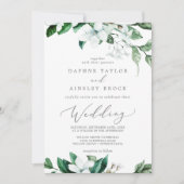 森の緑が一面に結婚広がる 招待状 (正面)