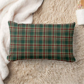 森の緑とマルーンのクリスマスプレッドパターン ランバークッション (ブランケット)