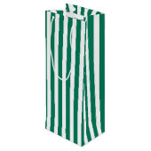 森の緑と白いキャンディストライプー ワインギフトバッグ (裏面アングル)