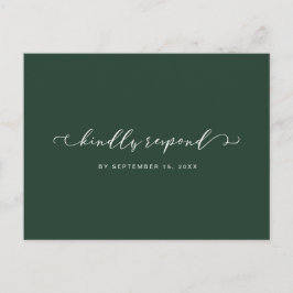 森の緑と白のRsvpと食事の選択 インビテーションポストカード