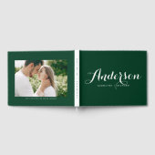 森の緑と白モダンの書結婚道 ゲストブック (全面)