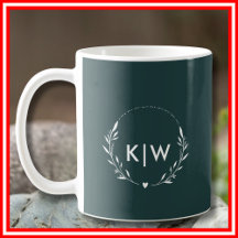 森の緑と白 | イニシャルモダンモノグラム