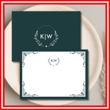 森の緑と白 | イニシャルモダンモノグラム