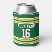森の緑と黄色の白いズチームストライプジャージー 缶クーラー (缶裏面)