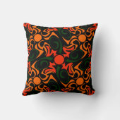 森の緑と黄色の部族の星模様 クッション (裏面)