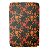 森の緑と黄色の部族の星模様 バスマット (正面縦)