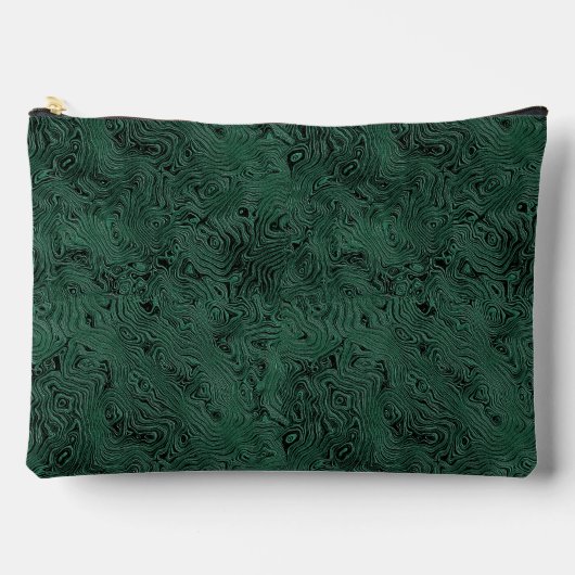 森の緑に絹のモアレ小さなパターン アクセサリーポーチ (正面)
